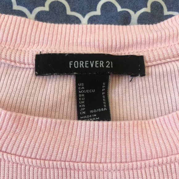 Forever 21, S, pink long-sleeve crop-top - Picture 2 of 7